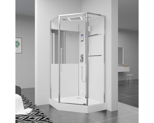 Душевая кабина Black&White Galaxy G8895 100х100 889500 с паром без гидромассажа