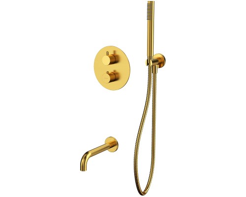 Смеситель для ванны Whitecross Y brushed gold YSET10GLB с термостатом Брашированное золото