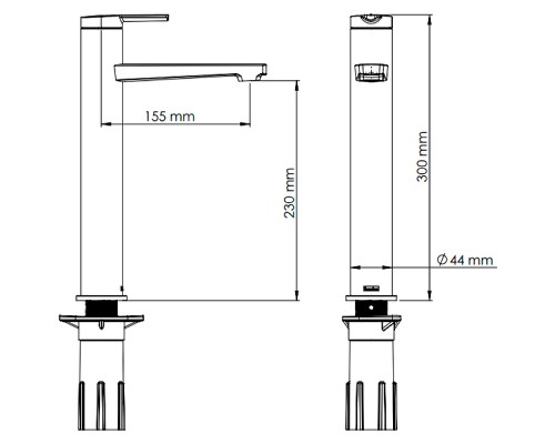 Смеситель для раковины Teska Liva Leo L E5427 Золото