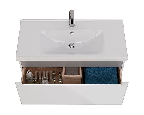 Тумба под раковину Lemark Buno Mini 100 LM05BM100T подвесная Белый глянец Тумба под раковину Lemark Buno Mini 100 LM05BM100T подвесная Белый глянец