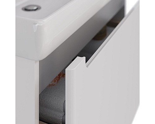 Тумба под раковину Lemark Buno Mini 100 LM05BM100T подвесная Белый глянец Тумба под раковину Lemark Buno Mini 100 LM05BM100T подвесная Белый глянец
