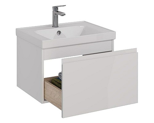 Тумба под раковину Lemark Veon Mini 60 LM02VM60T подвесная Белый глянец
