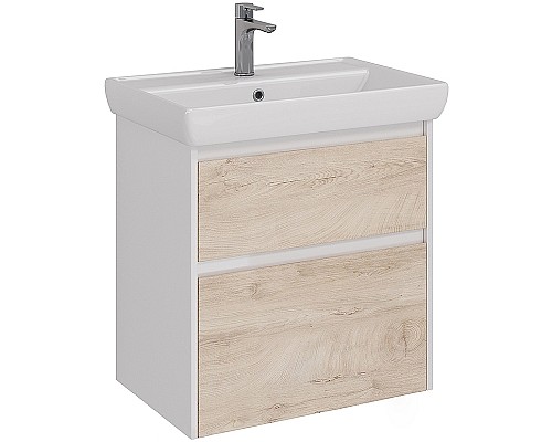 Тумба под раковину Lemark Combi 70 LM03C70T-dub подвесная Дуб кантри Белый глянец