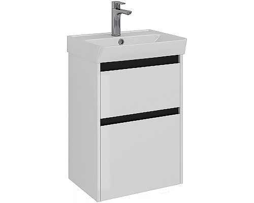 Тумба под раковину Lemark Combi 50 LM03C50T-black подвесная Белый глянец