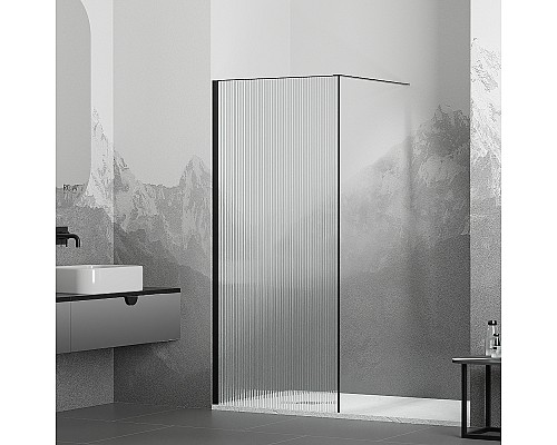 Душевая перегородка RGW Walk In WA-08B 120 06100812-154 профиль Черный стекло ребристое