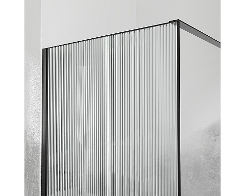 Душевая перегородка RGW Walk In WA-08B 120 06100812-154 профиль Черный стекло ребристое