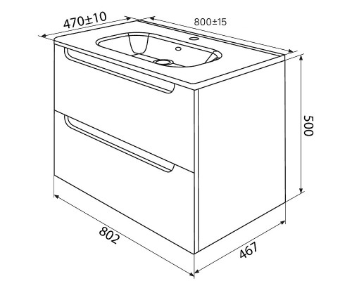 Тумба с раковиной Iddis Edifice 80 EDI80C0i95K подвесная Капучино