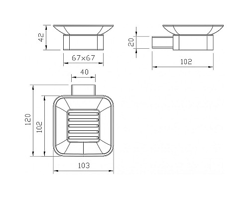 Мыльница Milacio Ultra MCU.952.SS Нержавеющая сталь
