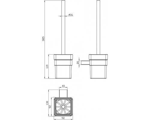 Ершик для унитаза Milacio Ultra MCU.954.GD Брашированное золото