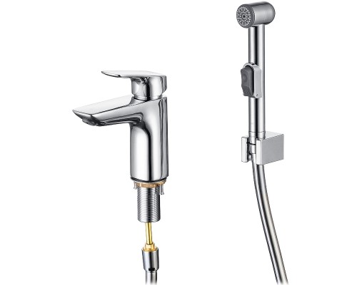 Смеситель для раковины Aquatek Вега AQ1012CR с гигиеническим душем Хром