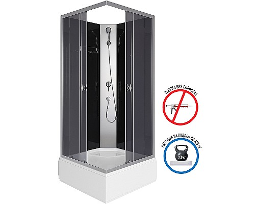 Душевая кабина Niagara Eco 90x90 E90/26Q/TN/BK без гидромассажа