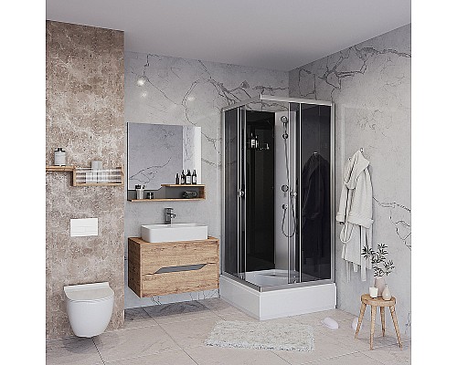 Душевая кабина Niagara Eco 90x90 E90/26Q/TN/BK без гидромассажа