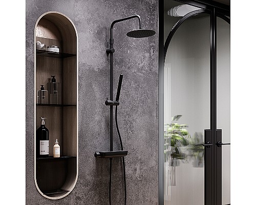 Душевая система Damixa Scandinavian Pure 936780300 Черная матовая