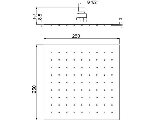 Верхний душ Paini 50PJ759QQ25 Золото матовое