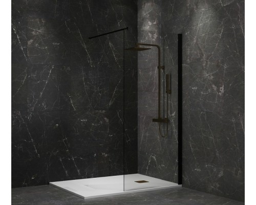 Душевая перегородка Paini 110 PAINI-WalkIN110C профиль Черный матовый стекло прозрачное