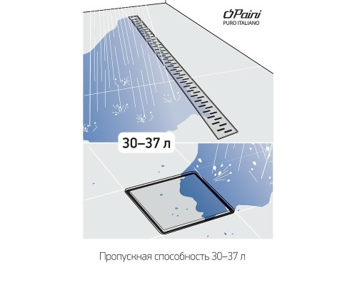 Душевой трап Paini с решеткой под плитку