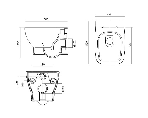 Комплект унитаза с инсталляцией Santek Нео 1WH501776 с сиденьем Микролифт и Черной матовой клавишей смыва