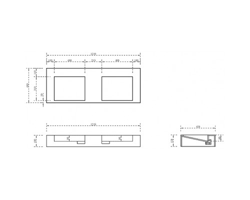 Раковина Abber Stein 120 AS2643-1.2 двойная Белая матовая