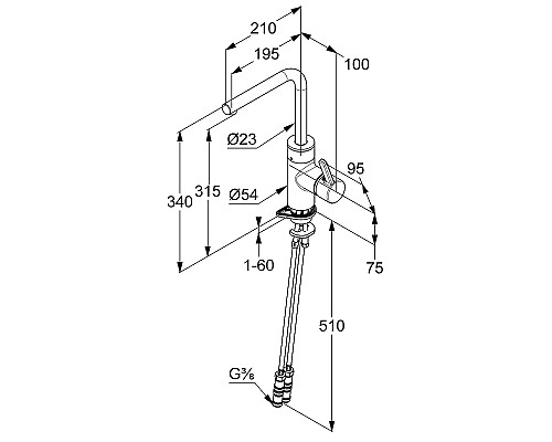 Смеситель для кухни Kludi E-Go 422306675 Черный матовый
