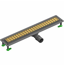 Душевой лоток Ctesi Flow Round Gold 80 BK4024750/1 с решеткой Золото