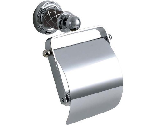 Держатель туалетной бумаги Boheme Murano 10901-B-CR с крышкой Хром Черный