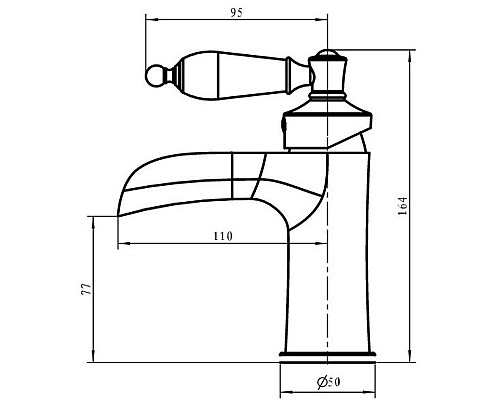 Смеситель для раковины Boheme Vogue 201-MR-W Бронза