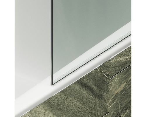 Шторка на ванну Maybah Glass MGV-61-6ш 500x1400 в широком профиле Черный стекло прозрачное