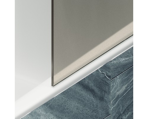 Шторка на ванну Maybah Glass MGV-75-3ш 700x1400 в широком профиле Золото стекло бронзовое матовое