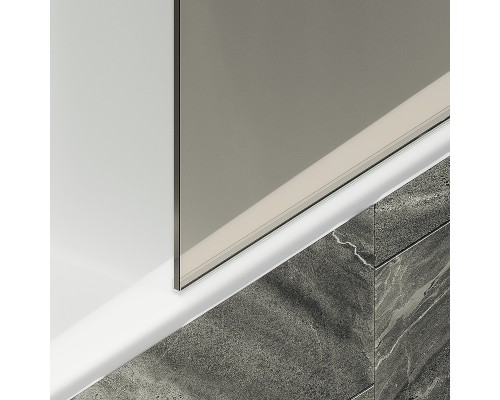 Шторка на ванну Maybah Glass MGV-70-1ш 800x1400 в широком профиле Белый стекло бронзовое