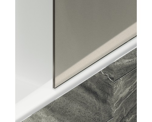 Шторка на ванну Maybah Glass MGV-76-1ш 800x1400 в широком профиле Белый стекло бронзовое матовое