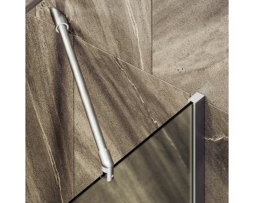 Шторка на ванну Maybah Glass MGV-94-5ш 800x1400 в широком профиле Хром матовый стекло сатиновое