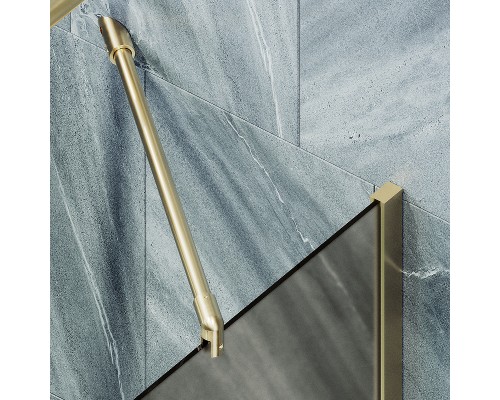 Шторка на ванну Maybah Glass MGV-77-3ш 900x1400 в широком профиле Золото стекло бронзовое матовое