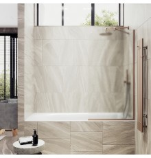Шторка на ванну Maybah Glass 340x1400 в узком профиле Бронза стекло сатиновое