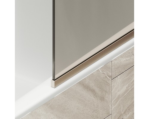 Шторка на ванну Maybah Glass MGV-139-2у 540x1400 в узком профиле Бронза стекло бронзовое