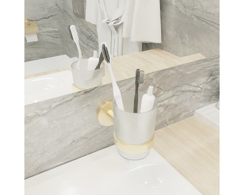 Стакан для зубных щеток Fixsen Comfort Gold FX-87006 Золото матовое