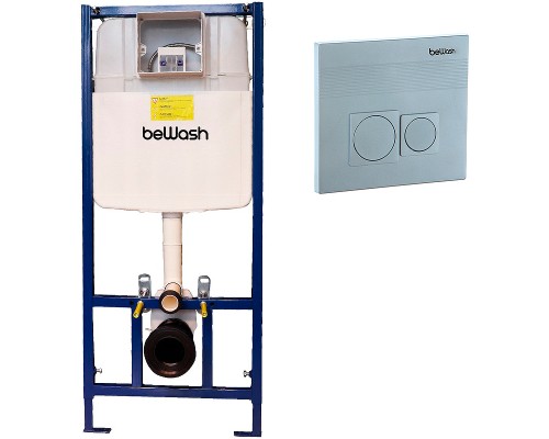 Инсталляция beWash BW74 K500RZVP0200MKK00000 для унитаза с клавишей смыва Хром матовый