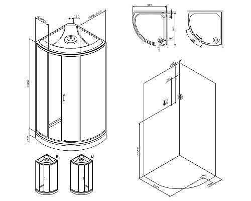 Душевая кабина AM.PM X-Joy 90х90 W88C-401-090WT без гидромассажа