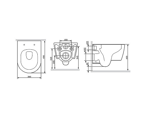 Унитаз AM.PM Func FlashClean C8F1700MWSC подвесной Белый матовый с сиденьем Микролифт