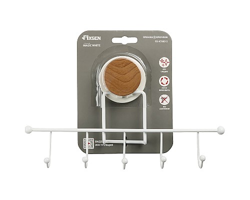 Вешалка для полотенец Fixsen Magic White FX-47005-5 Белая матовая