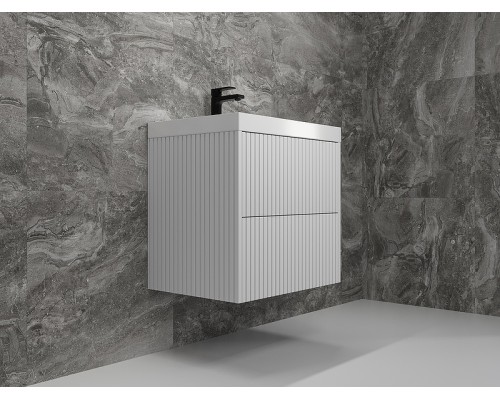 Тумба под раковину Style Line Стокгольм 60 ЛС-00002307 подвесная Белый рифленый софт