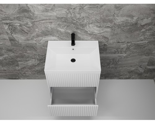 Тумба под раковину Style Line Стокгольм 60 ЛС-00002307 подвесная Белый рифленый софт