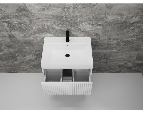 Тумба под раковину Style Line Стокгольм 60 ЛС-00002307 подвесная Белый рифленый софт