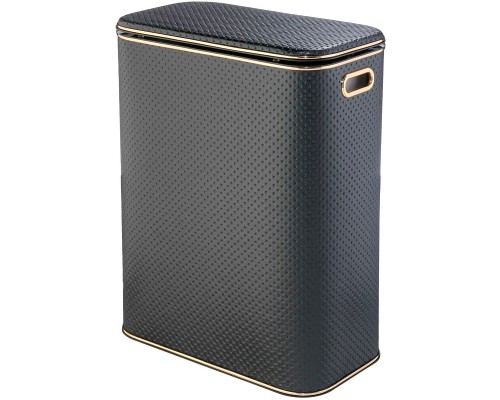 Корзина для белья Geralis PBG-Bb Punto Черная, кант Золото, стандартная