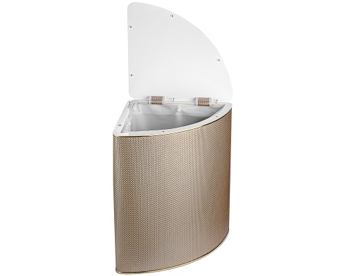 Корзина для белья Geralis RBG-U Ромб Бежевая темная, кант Золото, угловая