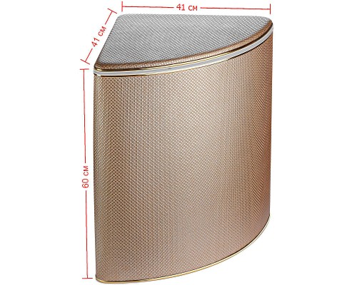Корзина для белья Geralis RBG-U Ромб Бежевая темная, кант Золото, угловая