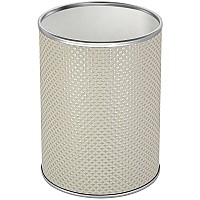 Ведро для мусора Geralis M-RWH-B Ромб Белое, кант Хром, 3 л