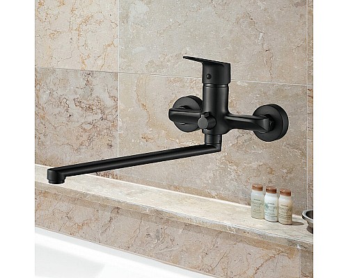 Смеситель для ванны WesnaArt Nova NOV03-320Black универсальный Черный матовый