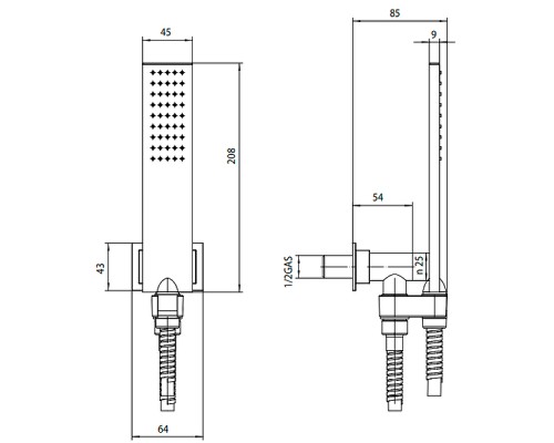 Душевой гарнитур Bossini Flat One C13001.030 Хром