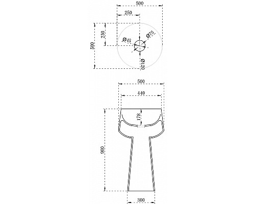 Раковина Abber Stein 50 AS2508 Белая матовая