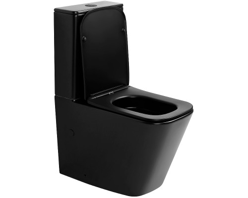 Унитаз компакт Abber Rechteck AC1210TMB Черный матовый с бачком и сиденьем Микролифт